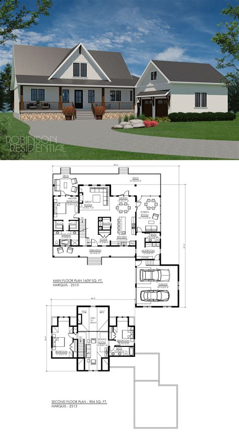 Modern Farmhouse Marquis 2513 Robinson Plans House Plans Cottage