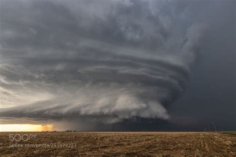 Stormy Skies Beautiful Tornadic Supercell Thunderstorm Over Western