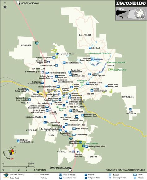 Map Of Escondido City California