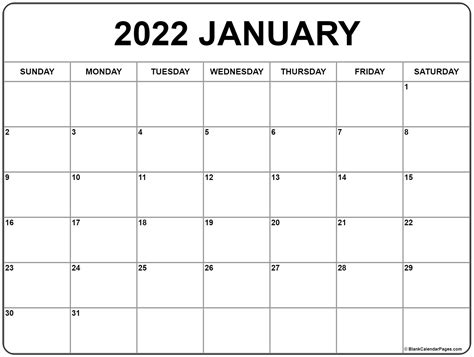 Blank Calendar January 2021 Free Letter Templates