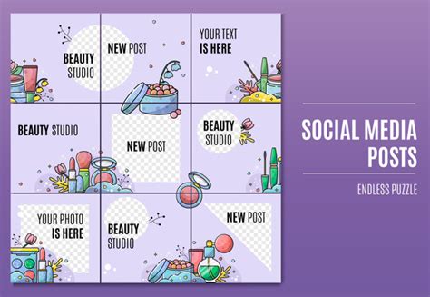 How to create a puzzle feed for instagram in just a few minutes (without i'm going to show you how to create your own puzzle feed layout for your instagram profile quickly in resources & links mentioned in this video: Instagram puzzle feed template for beauty salon Vector | Premium Download