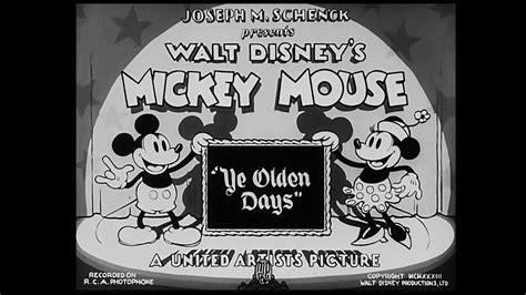Ye Olden Days Opening Closing Titles Walt Disney United Artists