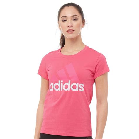 Buy Adidas Womens Essentials Linear Logo Slim T Shirt Real Pinkwhite