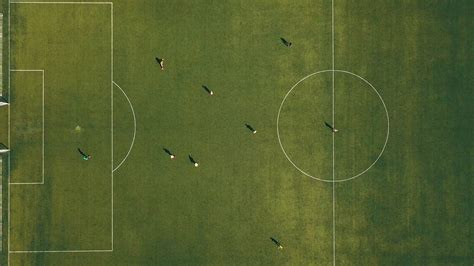 Aerial View Of Football Team Practicing At Stock Footage Sbv 323139362