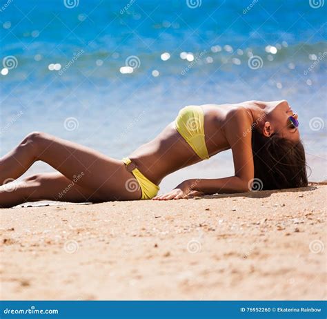 Angel Yellow Bikini Sea Stock Photo Image Of Island