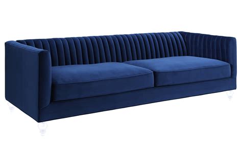 Tov Furniture Aviator Navy Velvet Sofa S101 At