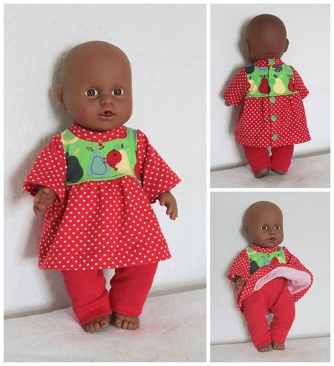 Ich hatte diese art kleid davor schon für meine tochter genäht und den schnitt dann einfach auf puppengröße geschrumpft. Puppenkleidchen nähen | Babypuppe kleidung, Puppen ...