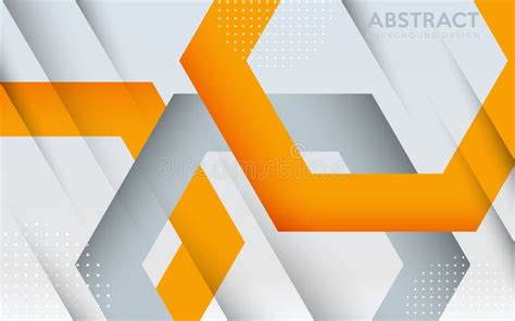 Modern Orange And Grey Geometric Background With Abstract Style Stock