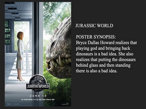 Jurassic World From Movie Plot Synopsis Based Completely On The Poster Summer 2015 Edition E