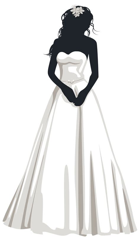 Bride Silhouette Png Clip Art Bride Silhouette Wedding Dress