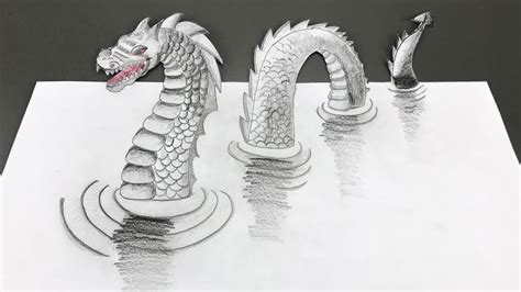 Ilusiones Opticas Dibujando Dragon 3d Realista Youtube