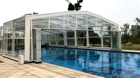 Aluminum Retractable Roof Swimming Pool Dome Cover Patio Enclosure