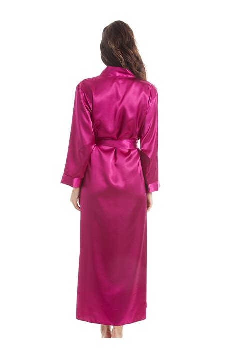 Luxury Pink Satin Long Length Dressing Gown Wrap