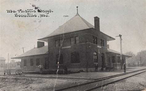 Post Card View Of The Missouri Pacific Railroad Depot Facing The