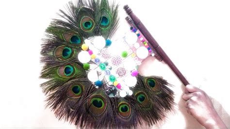 Peacock Feather Fan How To Make Peacock Feather Fan Mor Pankh Ka Bijna Diy Peacock Craft