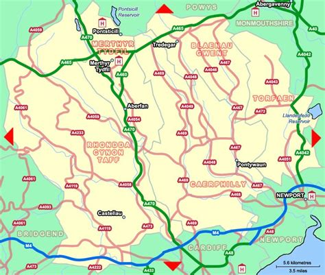 South Wales Valleys Map Map South Wales Valley