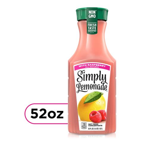Simply Lemonade With Raspberry All Natural Non Gmo 52 Fl Oz Garden
