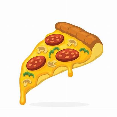 Pizza Slice Vector Cheese Pepperoni Melted Illustration