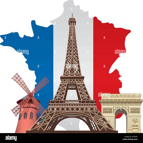 Map Of French Landmarks Hi Res Stock Photography And Images Alamy