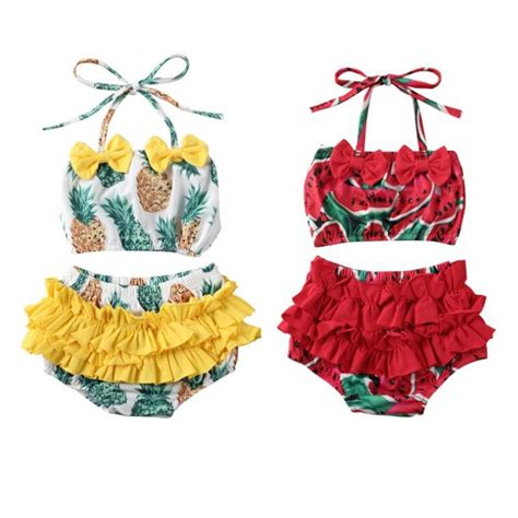 Kid Baby Girl Tankini Swimwear Children Two Piece Swimsuit Bikini Set