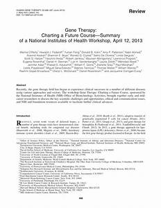 Pdf Gene Therapy Charting A Future Course Summary Of A National