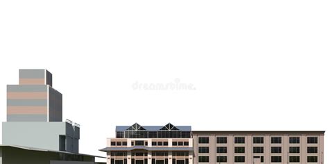 City Modern Buildings Isolated On White Background 3d Illustration