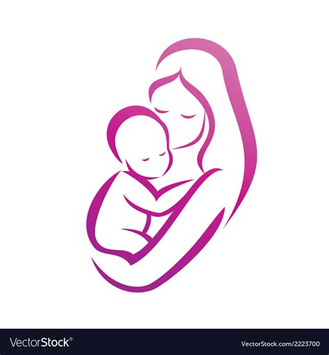 Baby With Mother Royalty Free Vector Image Vectorstock