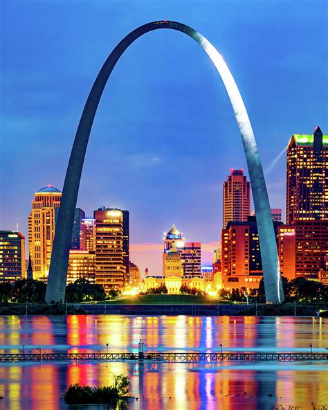 Gateway Arch And City Skyline Of Saint Louis Missouri Photograph By