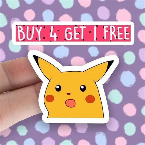 Surprised Pikachu Meme Sticker Mouse Pokemon Stickers Laptop Stickers