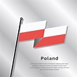 Ilustración de la plantilla de la bandera de polonia | Vector Premium