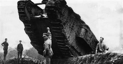 British Tank Rolling Over Trench World War I Trench Warfare Pictures
