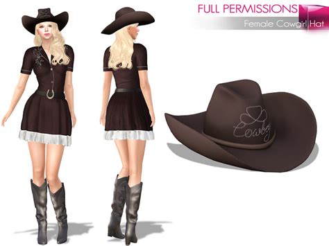 Second Life Marketplace Full Perm Female Cowgirl Hat