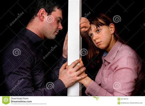 Unhappy Couple Arguing And Do Not Understand Each Other Stock Photo