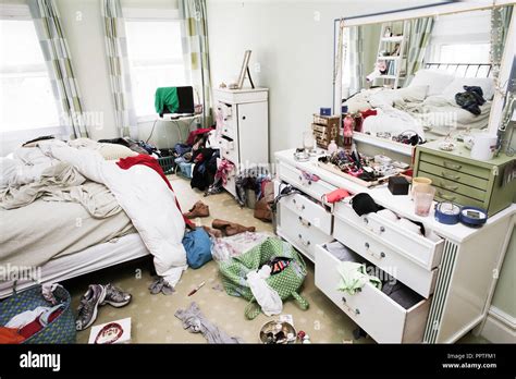 Messy Teenage Girls Room Usa Stock Photo Alamy