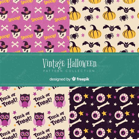Free Vector Vintage Halloween Pattern Collection