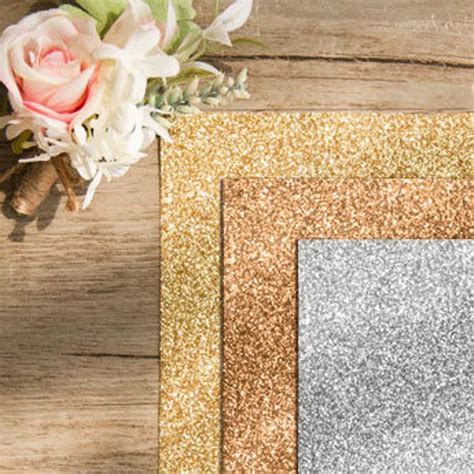 Rose Gold Glitter Card Stock Glitter Mat Diy Wedding Etsy