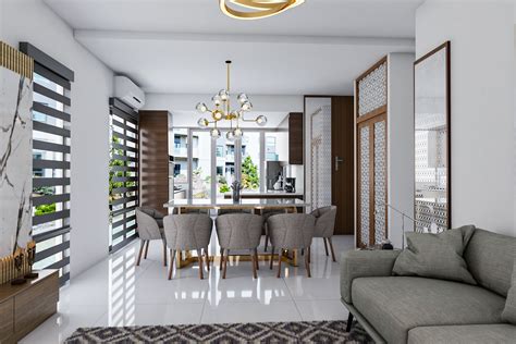 Spacious Contemporary Dining Room Design For Rental Homes Livspace