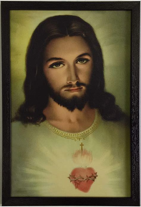 Elegance Sacred Heart Of Jesus Christ Painting Sparkle Finish Digital