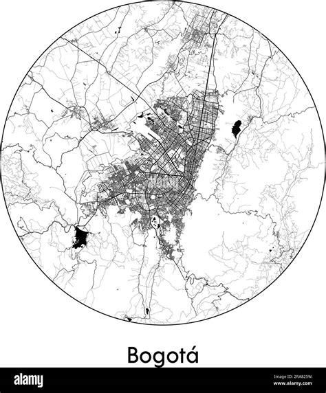 City Map Bogota Colombia South America Vector Illustration Black White