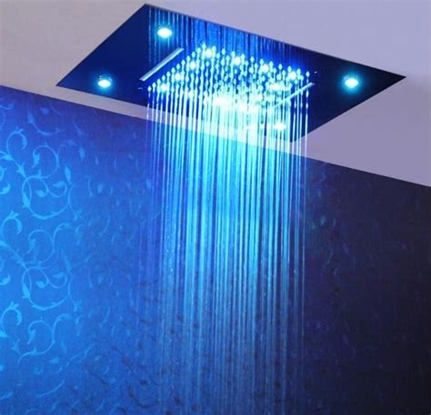 Recessed Ceiling Shower Head Luxurious Recessed Large Led Waterfall