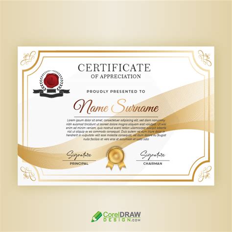 Download Luxury Royal Certificate Of Appreciation Template Coreldraw