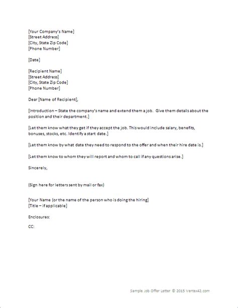 Letter Of Employment Template Word Free