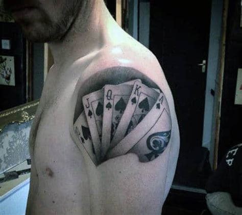 What does it mean to have a playing card tattoo? 90 Playing Card Tattoos For Men - Lucky Design Ideas