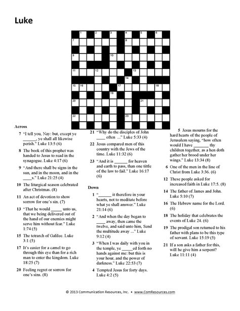 Mar 27, 2020 · if solving a crossword puzzle brings you a sense of satisfaction, then grab a pencil (or a laptop) and pull up a chair. Free Print Bible Crossword Puzzle - Bing