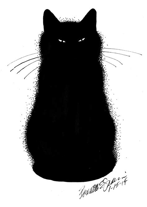 Daily Sketch Inscrutable Cats Illustration Black Cat Art Cats