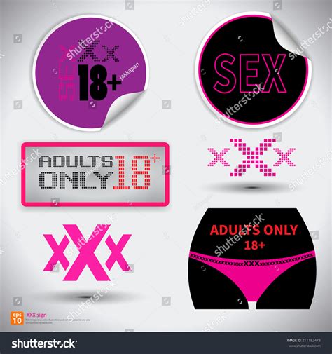 xxx sign icon adults only content symbol sex sticker with shadow vector illustration