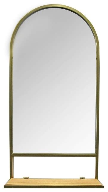 Framed in soft lavender plastic with elegant wavy edges pair it with pieces of traditional design for a cohesive feel. Stratton Home Decor Madeline Mirror With Collapsible Shelf ...