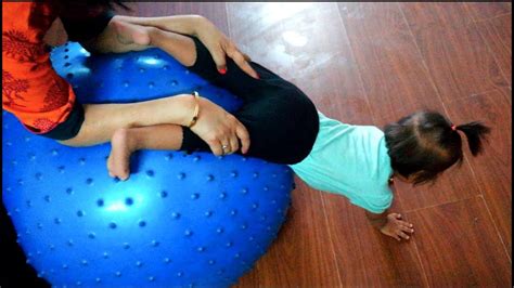 Veda Doing Ball Exercises For Balance And Core Strength At Physical