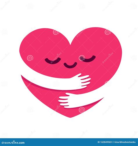 Love Yourself Heart Hug Stock Vector Illustration Of Idea 162849969