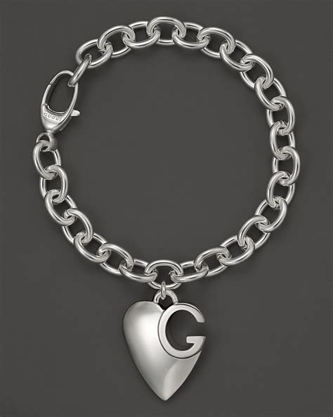 Gucci Sterling Silver Lucky Charms Bracelet With Heart